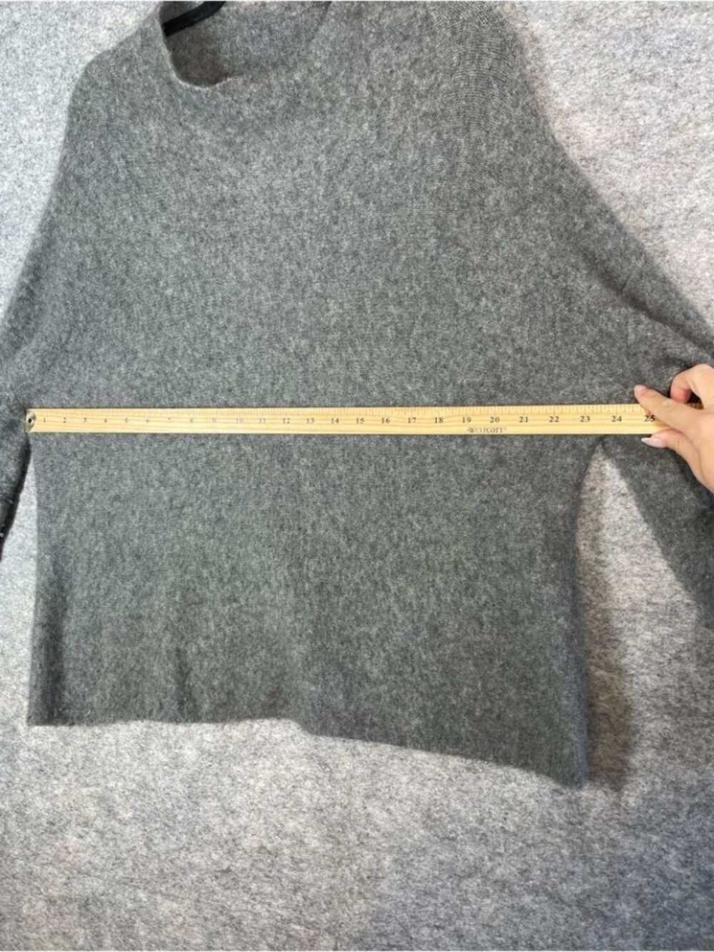 The Fisher Project Cashmere Grey Knit Sweater Minimalist Quiet Luxury Cozy Chic - Picture 7 of 14
